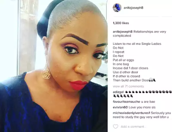 Do Not Put All Eggs In One Bag - Actress Anita Joseph Tells Ladies On Dating